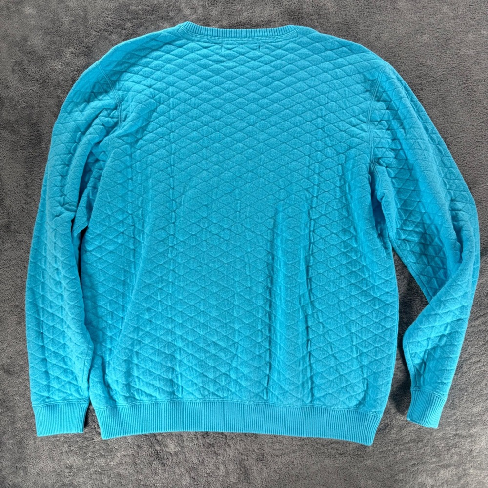 Holderness & Bourne The Ward Sweater Large Bali Blue Quilted Crewneck Sweatshirt - Picture 3 of 7